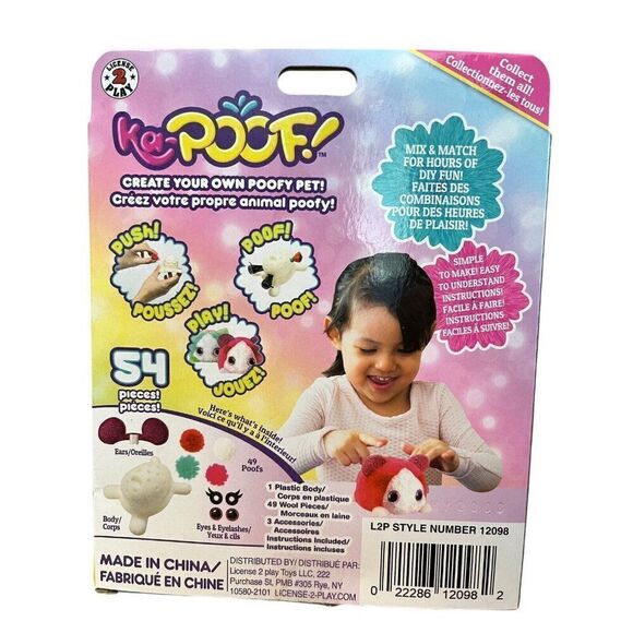 Create Your Own Poofy Pet KaPoof 1 Set Easy Craft Kids 3+ Simple Pink Plush New - Picture 3 of 3